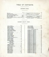 Table of Contents, Kidder County 1912